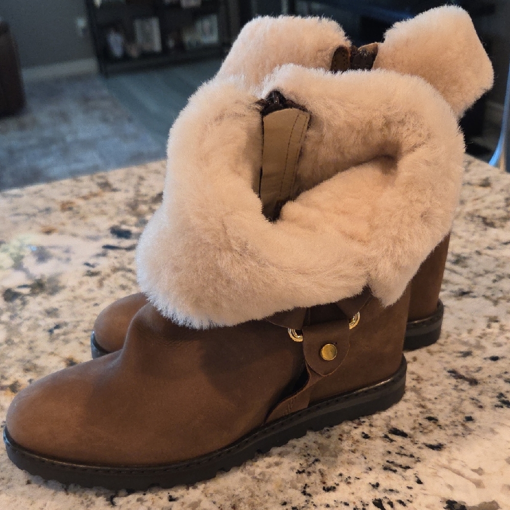 Women's Shearling-Lined Brown Boots